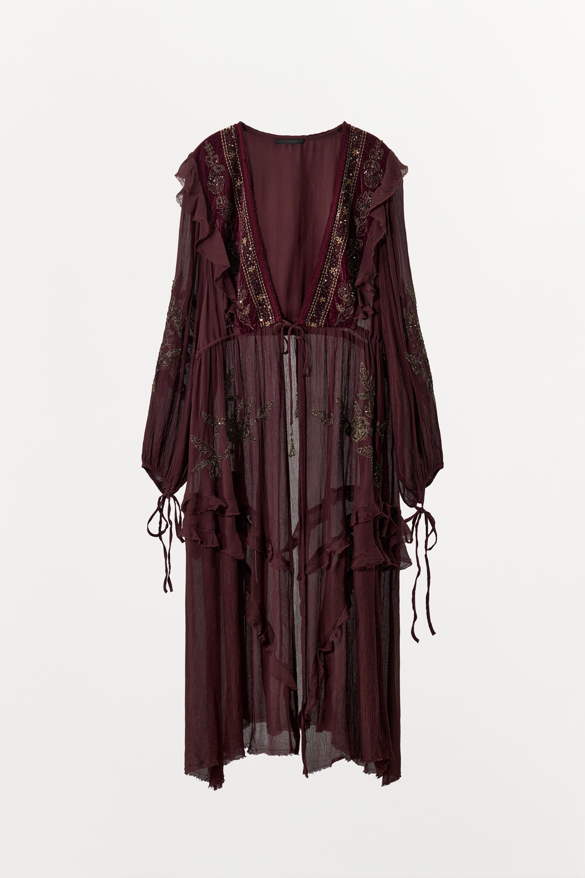 TOP BIMATIÈRE EN CRÊPE GEORGETTE À PAILLETTES